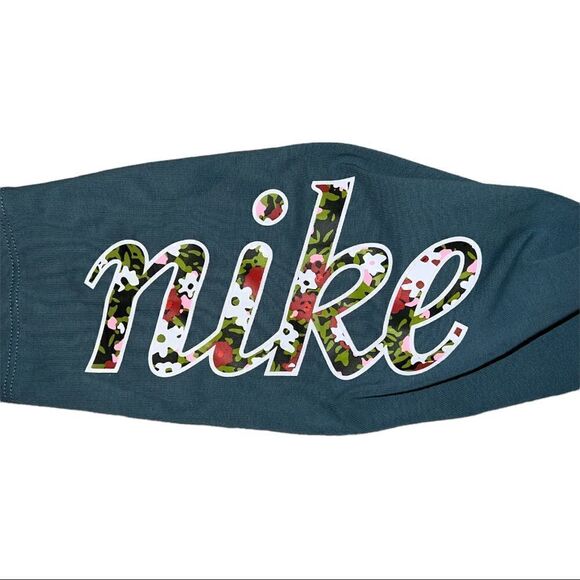 Nike Sportswear Essential Women's Teal Floral 7/8 Mid-Rise Leggings Small NWT - Picture 4 of 7